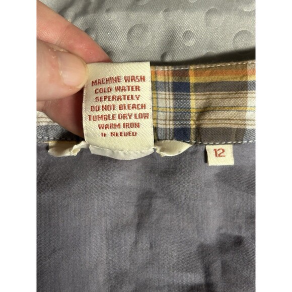 Sundance Jacket Womens 12 Boho Plaid Open Ric Rac Trim Cotton Lightweight Lined - Picture 7 of 7